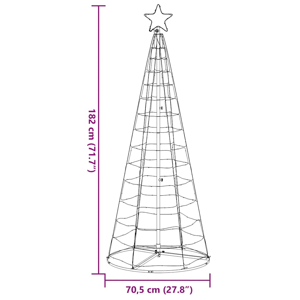 Weihnachtsbaum Kegelform 200 LEDs Warmweiß 182 cm