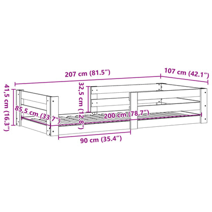 Massivholzbett ohne Matratze 100x200 cm Kiefernholz