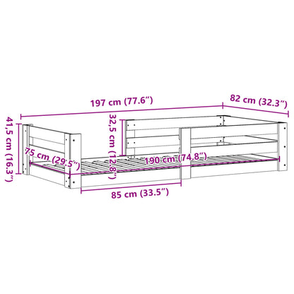 Massivholzbett ohne Matratze 75x190 cm Kiefernholz