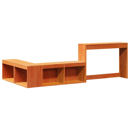 Nachttisch mit Schreibtisch Wachsbraun 232x122x75 cm Massivholz