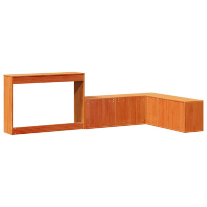 Nachttisch mit Schreibtisch Wachsbraun 232x122x75 cm Massivholz