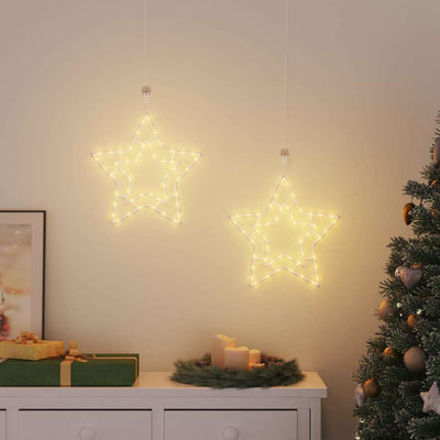 Weihnachtsbeleuchtung Stern-Silhouette 2 Stk. 50 LEDs Warmweiß