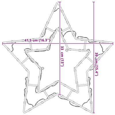 Weihnachtsbeleuchtung Stern-Silhouette 2 Stk. 50 LEDs Warmweiß