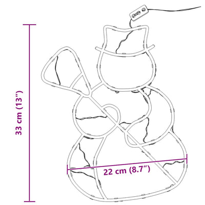 Weihnachtsbeleuchtung Schneemann-Silhouette 2 Stk. 35 LEDs