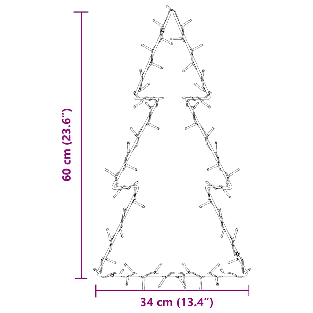 Weihnachtsbeleuchtung Weihnachtsbaum-Silhouette 80 LEDs