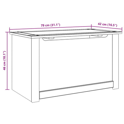 Truhe mit Deckel Panama 79x42x46 cm Massivholz Kiefer