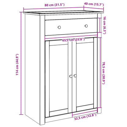 Schuhschrank Panama 80x40x114 cm Massivholz Kiefer