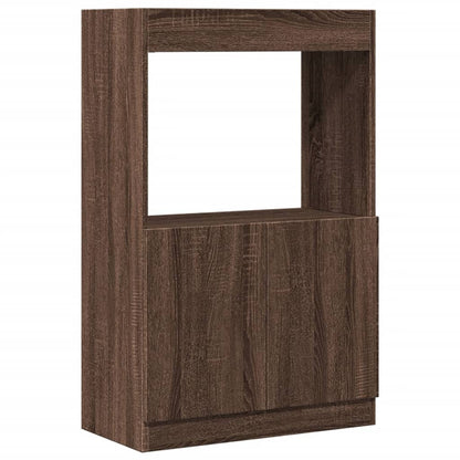 Highboard Braun Eichen-Optik 63x33x100 cm Holzwerkstoff