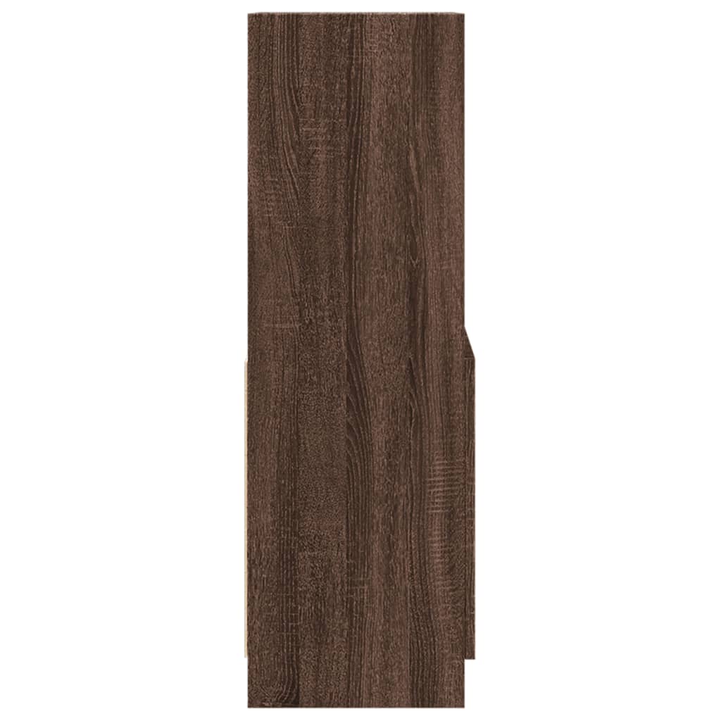 Highboard Braun Eichen-Optik 63x33x100 cm Holzwerkstoff