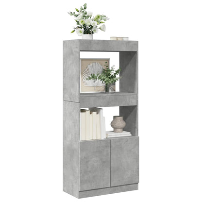 Highboard Betongrau 63x33x140 cm Holzwerkstoff