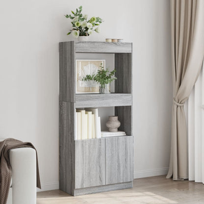 Highboard Grau Sonoma 63x33x140 cm Holzwerkstoff