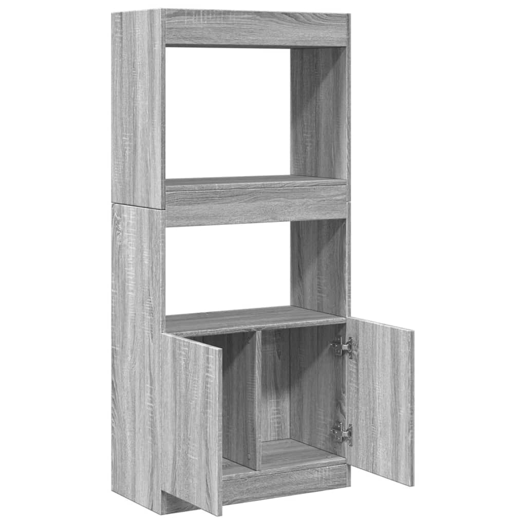 Highboard Grau Sonoma 63x33x140 cm Holzwerkstoff