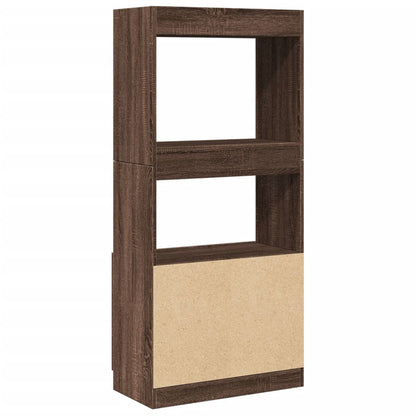 Highboard Braun Eichen-Optik 63x33x140 cm Holzwerkstoff