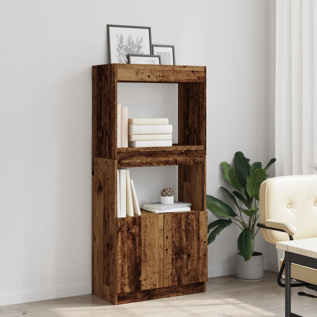 Highboard Altholz-Optik 63x33x140 cm Holzwerkstoff