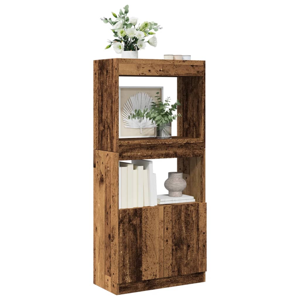 Highboard Altholz-Optik 63x33x140 cm Holzwerkstoff