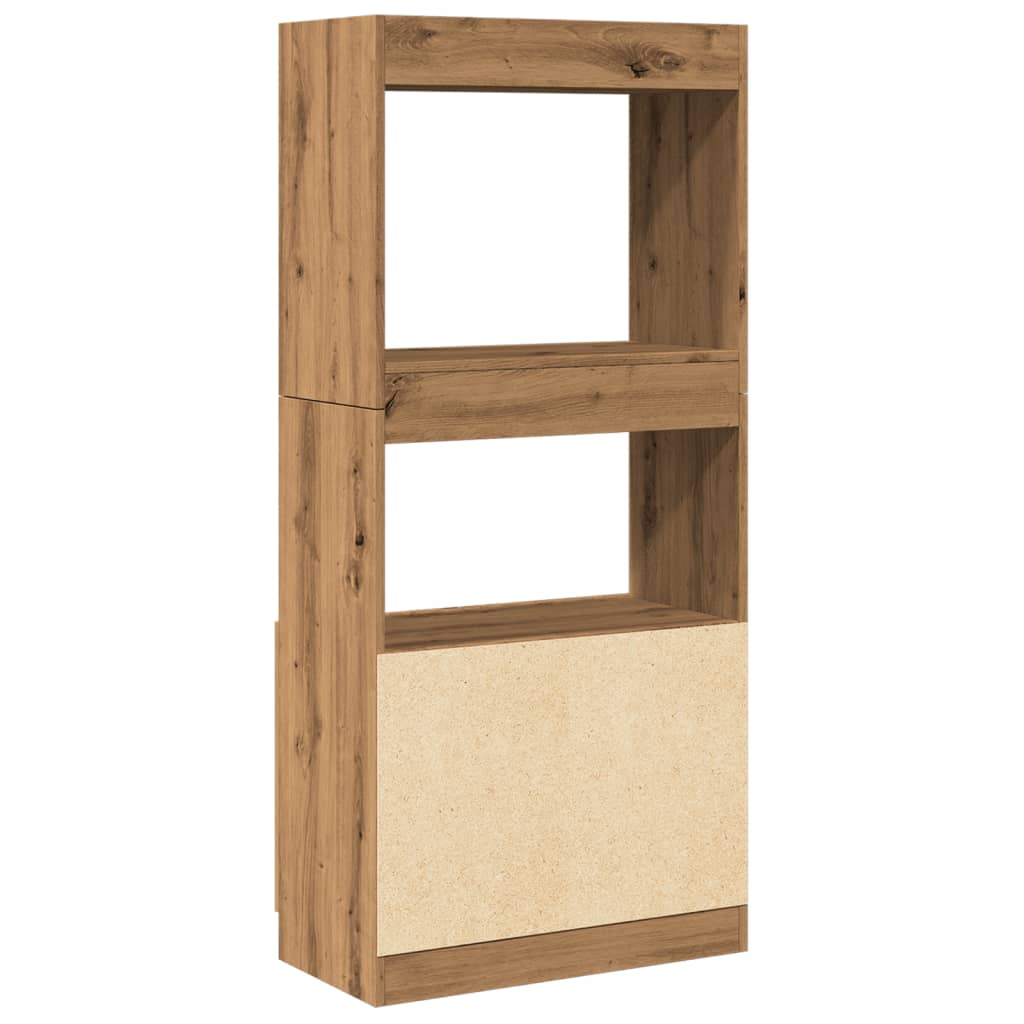 Highboard Artisan-Eiche 63x33x140 cm Holzwerkstoff