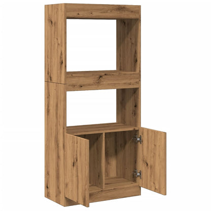 Highboard Artisan-Eiche 63x33x140 cm Holzwerkstoff