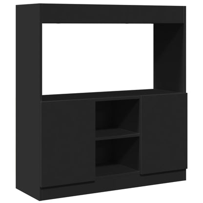 Highboard Schwarz 92x33x100 cm Holzwerkstoff