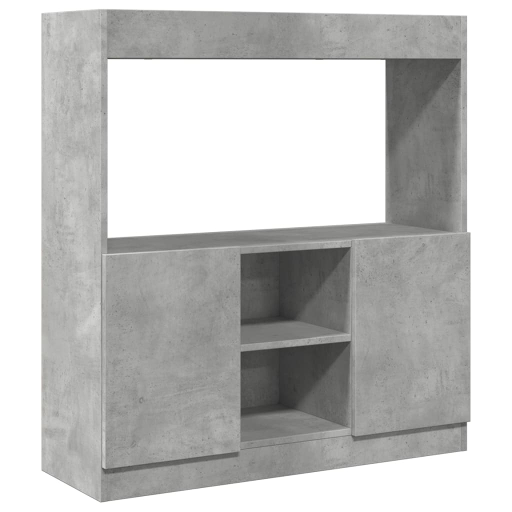 Highboard Betongrau 92x33x100 cm Holzwerkstoff