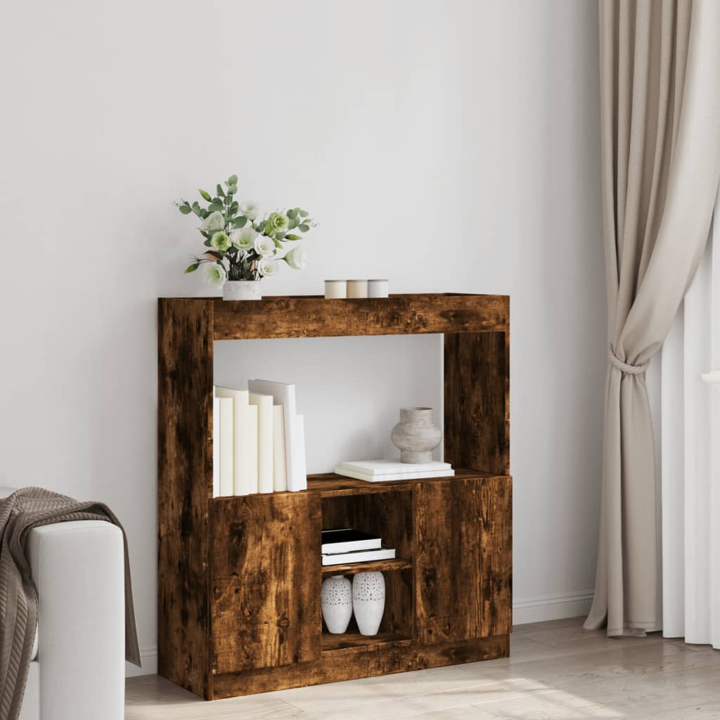 Highboard Räuchereiche 92x33x100 cm Holzwerkstoff