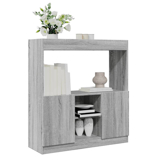 Highboard Grau Sonoma 92x33x100 cm Holzwerkstoff