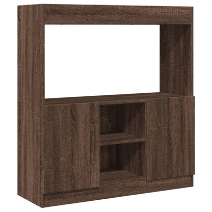 Highboard Braun Eichen-Optik 92x33x100 cm Holzwerkstoff