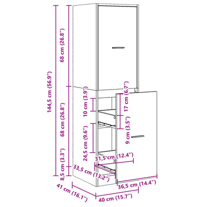 Apothekerschrank Altholz-Optik 30x41x118 cm Holzwerkstoff