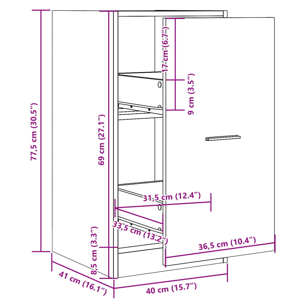 Apothekerschrank Weiß 40x41x77,5 cm Holzwerkstoff