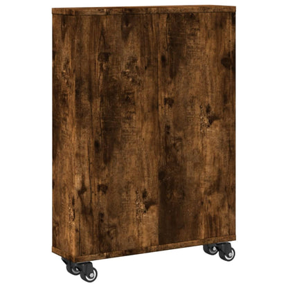 Aufbewahrungswagen Schmal Räuchereiche 48x13x68cm Holzwerkstoff