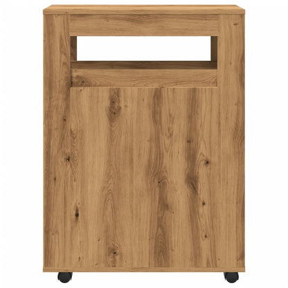 Badschrank Schmal mit Rollen Artisan-Eiche Holzwerkstoff