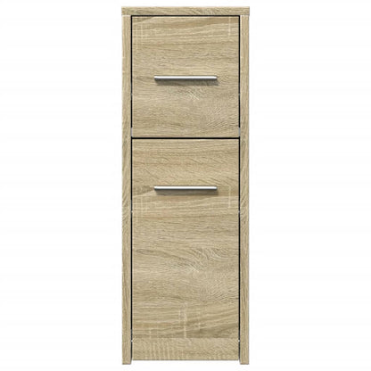 Badschrank Schmal mit Rollen Sonoma-Eiche Holzwerkstoff