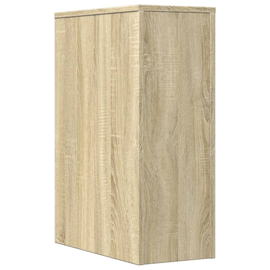 Badschrank Schmal mit Rollen Sonoma-Eiche Holzwerkstoff