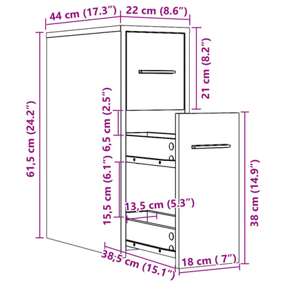 Badschrank Schmal mit Rollen Sonoma-Eiche Holzwerkstoff