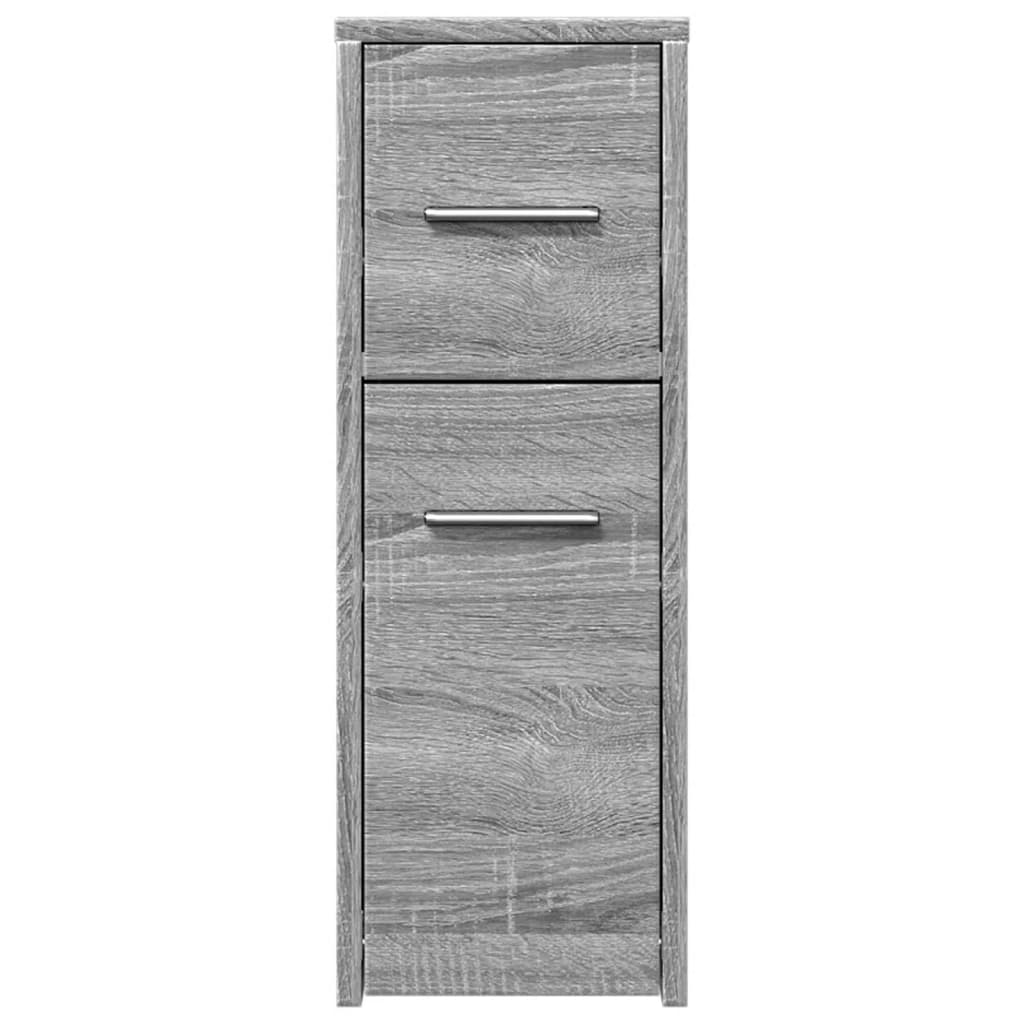 Badschrank Schmal mit Rollen Grau Sonoma Holzwerkstoff