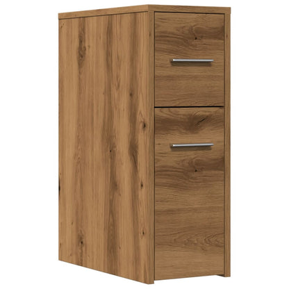 Badschrank Schmal mit Rollen Artisan-Eiche Holzwerkstoff