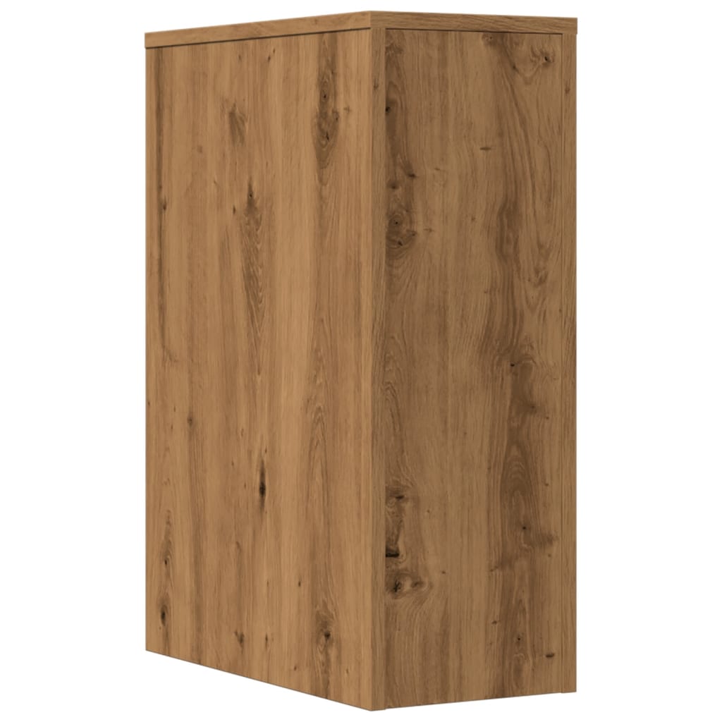 Badschrank Schmal mit Rollen Artisan-Eiche Holzwerkstoff