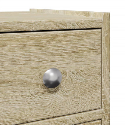 Badschrank Schmal mit Rollen Sonoma-Eiche Holzwerkstoff