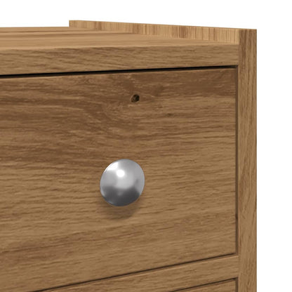 Badschrank Schmal mit Rollen Artisan-Eiche Holzwerkstoff