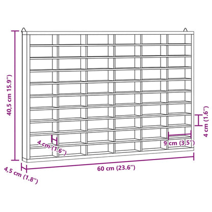 Wandvitrine mit 60 Fächern 60x4,5x40,5 cm