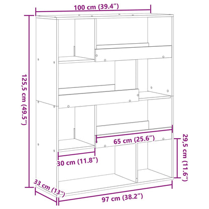 Bücherregal Weiß 100x33x125,5 cm Holzwerkstoff