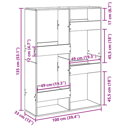 Bücherregal Schwarz 100x33x135 cm Holzwerkstoff