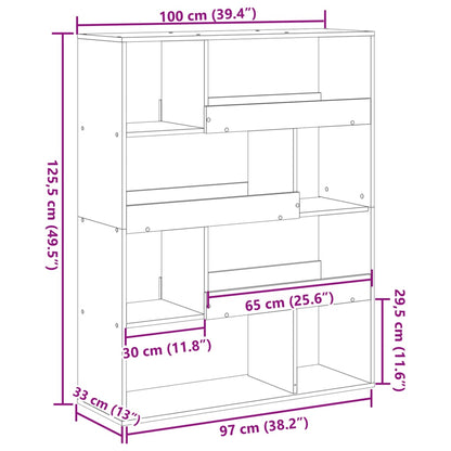 Raumteiler Betongrau 100x33x125,5 cm Holzwerkstoff