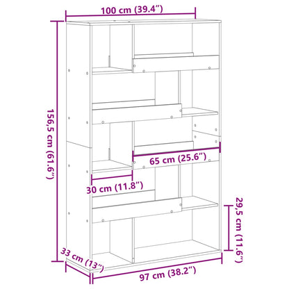 Raumteiler Sonoma-Eiche 100x33x156,5 cm Holzwerkstoff