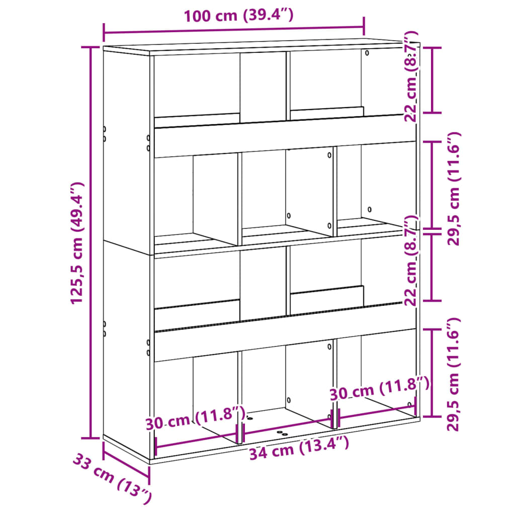 Raumteiler Weiß 100x33x125,5 cm Holzwerkstoff