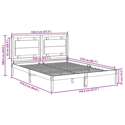 Massivholzbett Extra Lang ohne Matratze 140x210 cm