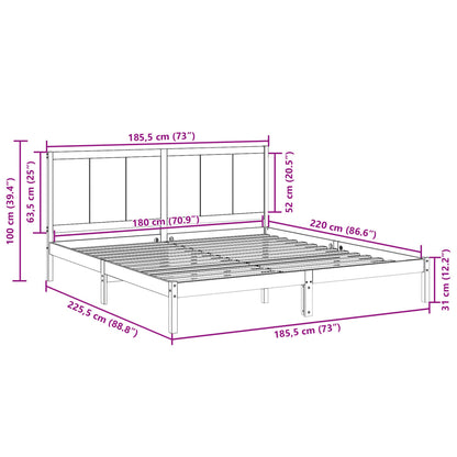 Massivholzbett Extra Lang ohne Matratze 180x220 cm