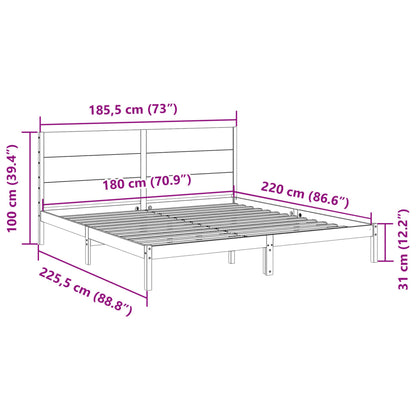 Massivholzbett Extra Lang ohne Matratze 180x220 cm