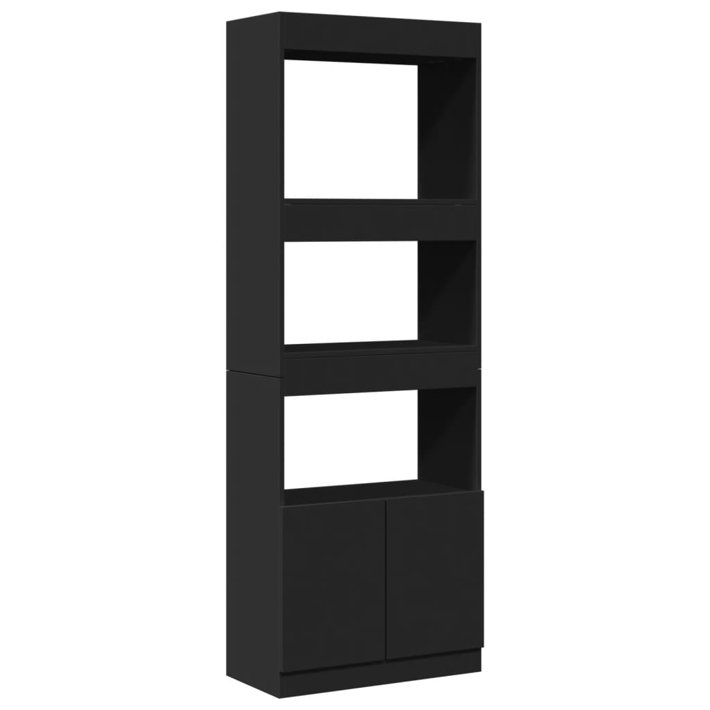 Highboard 63x33x180 cm Schwarz Holzwerkstoff