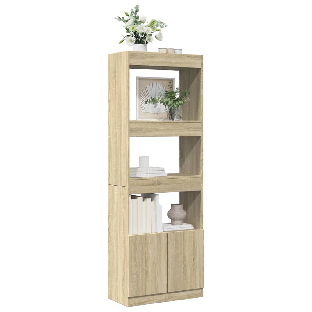 Highboard 63x33x180 cm Sonoma-Eiche Holzwerkstoff