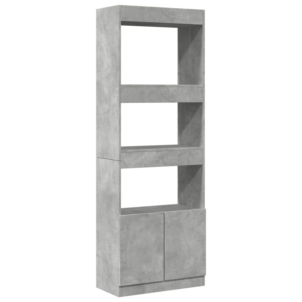 Highboard 63x33x180 cm Betongrau Holzwerkstoff